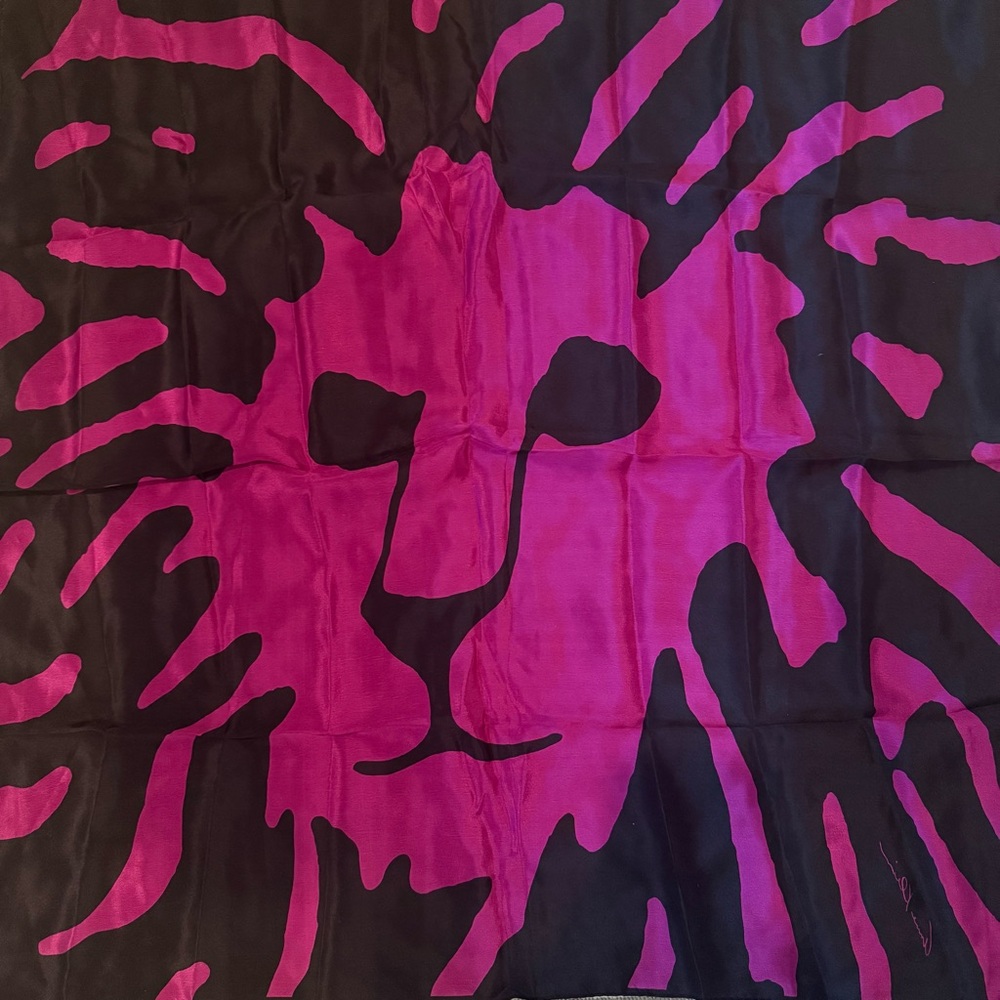 Pink and Black Lion Print Scarf